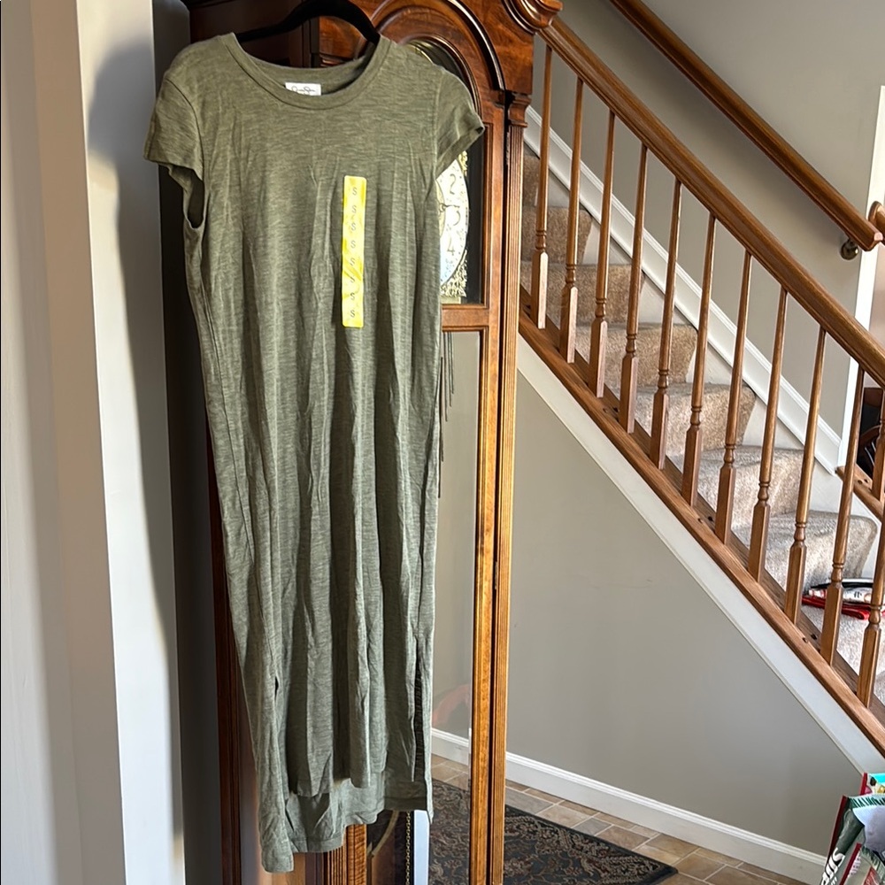 Casual Olive Green Maxi Dress